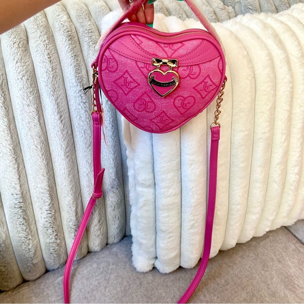 Juicy Couture Bag - Heart Shaped Bag - Juicy Couture Hot Pink Crossbody Bag Y2K